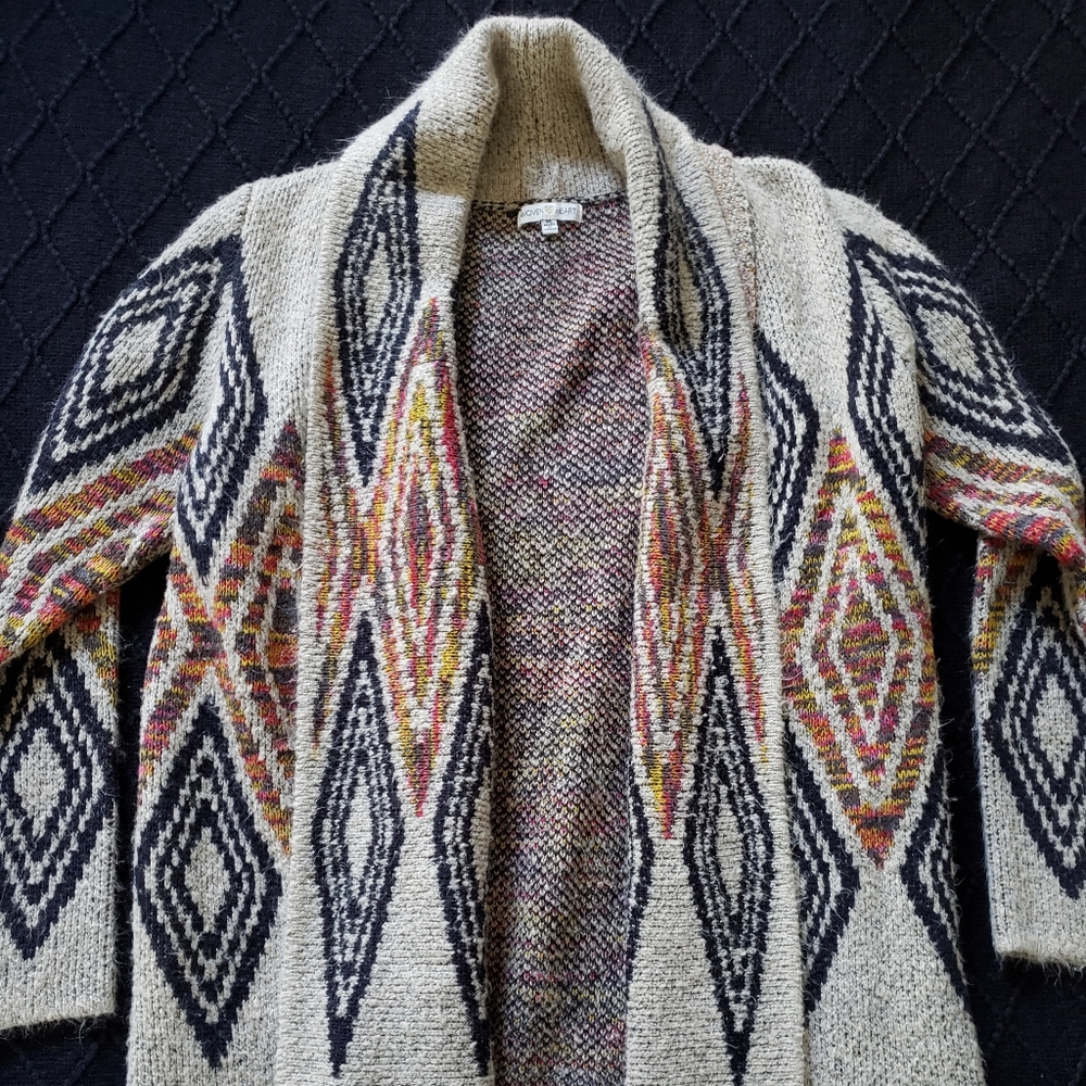 Woven Heart Aztec Sweater